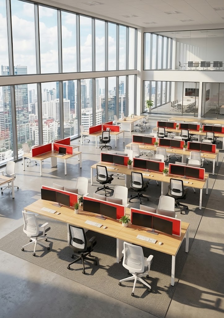 Meja kerja CWS 6p & 3p dan Kursi Kantor Chitose Sera & Achiva YW