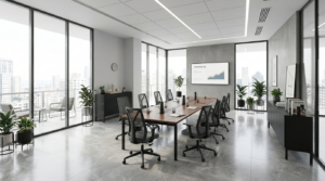 Meeting Room with Tables and Chairs